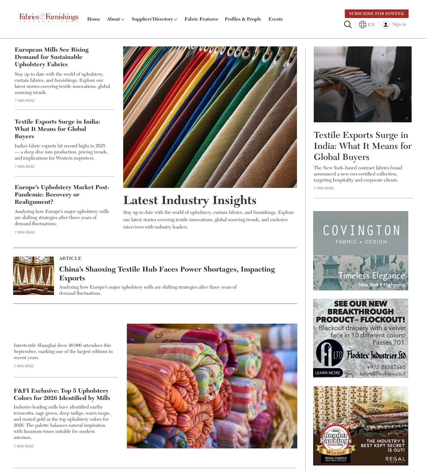 Fabric & Furnishings International home page