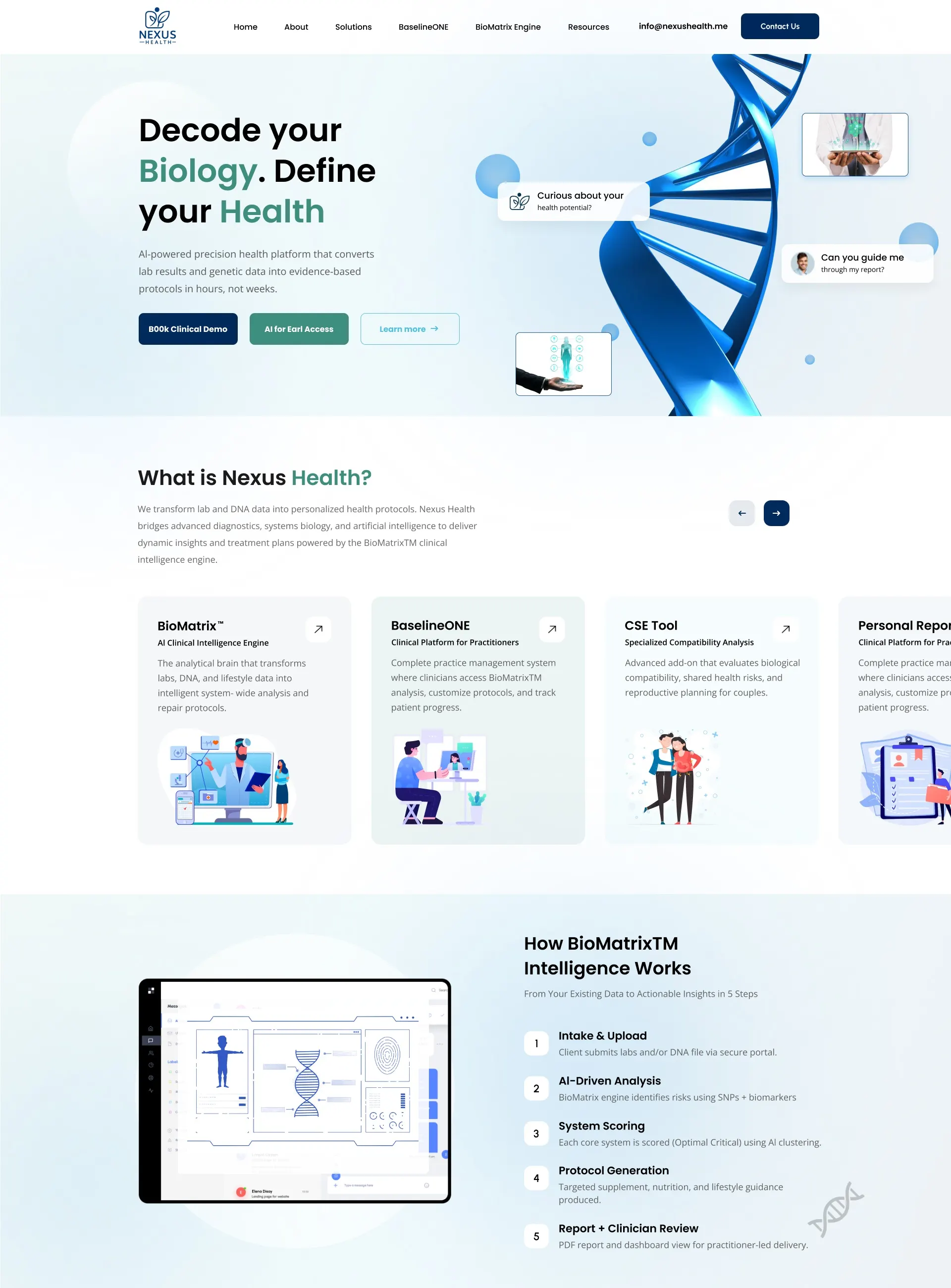 Nexus Health AI home page