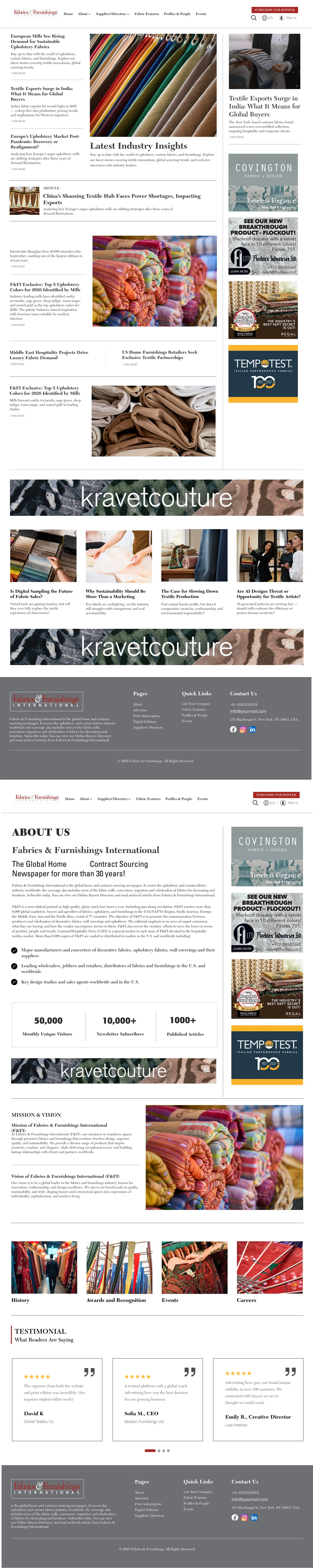 Fabric & Furnishings International, full page